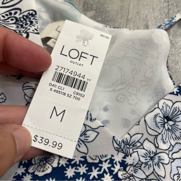 LOFT Patchwork Racerback Tank Medium - Picture 3 of 3